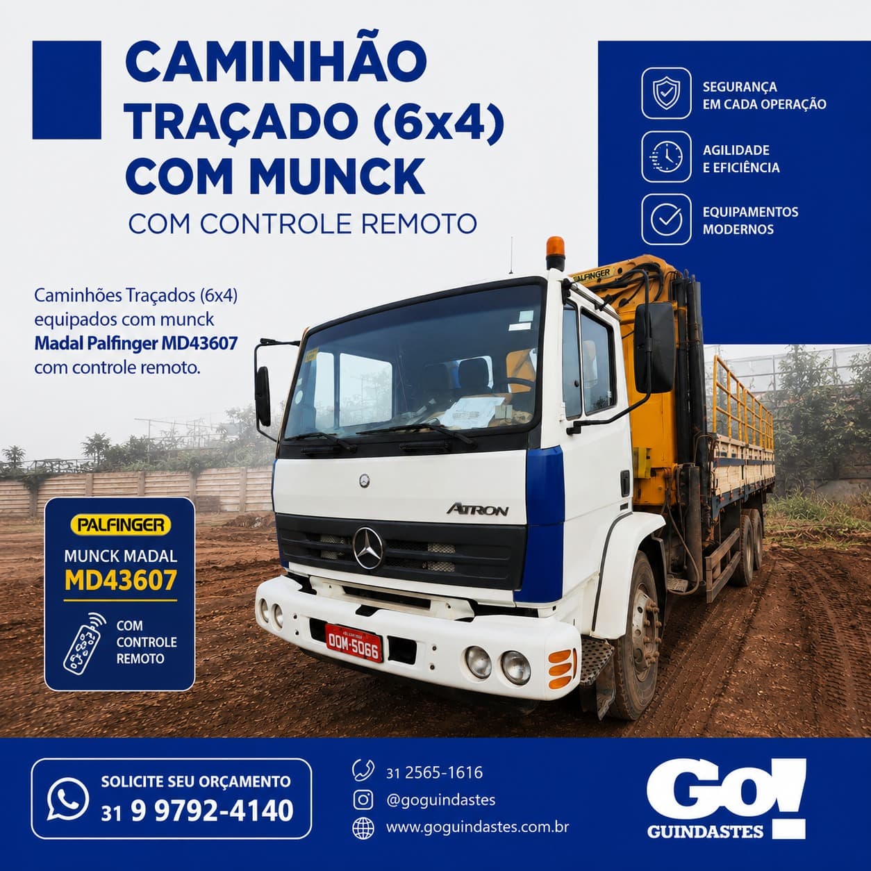 Locação de Caminhão Munck em MG | Go! Guindastes